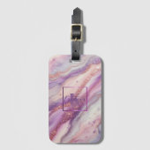 Étiquette À Bagage Elégant marbre violet lavande avec veines de Parti (Devant Vertical)