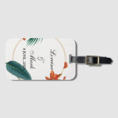 Étiquette À Bagage Élégant Mariage floral tropical (Devant Horizontal)