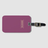 Étiquette À Bagage Elegant Mauve avec nom (Devant Horizontal)