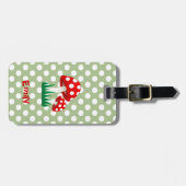 Étiquette À Bagage élégant mignon et amusant champignons girly pois (Devant horizontal)