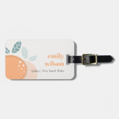 Étiquette À Bagage Elégant Mignonne Orange Abstrait Gras Citrus Fruit (Devant horizontal)