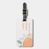 Étiquette À Bagage Elégant Mignonne Orange Abstrait Gras Citrus Fruit (Devant Vertical)