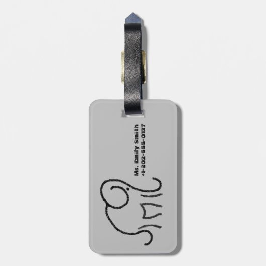 Étiquette À Bagage Élégant minimalis cool stylisé (Dos Vertical)