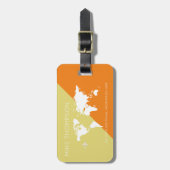 Étiquette À Bagage élégant monde moderne géométrique Voyage orange (Devant Vertical)