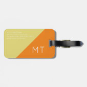 Étiquette À Bagage élégant monde moderne géométrique Voyage orange (Dos horizontal)