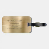 Étiquette À Bagage Élégant Monogram Gold (Dos horizontal)