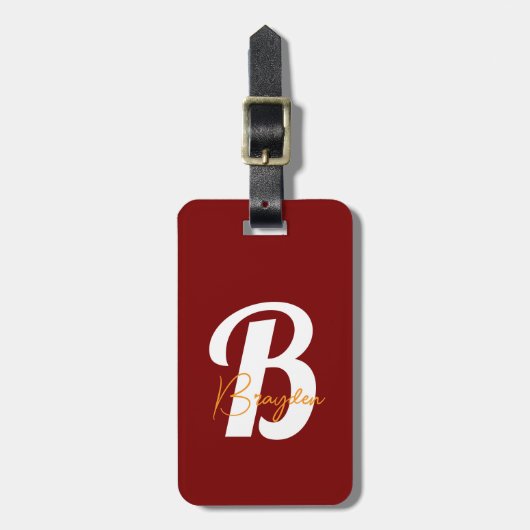 Étiquette À Bagage Élégant Monogramme Accessoire de voyage élégant - (Devant Vertical)