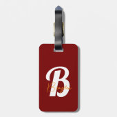 Étiquette À Bagage Élégant Monogramme Accessoire de voyage élégant - (Dos Vertical)