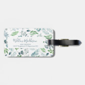 Étiquette À Bagage Élégant Monogramme Aquarelle Élégante (Dos horizontal)