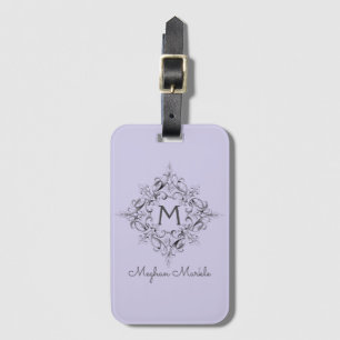 Étiquette À Bagage Élégant monogramme classique pastel