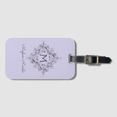 Étiquette À Bagage Élégant monogramme classique pastel (Devant Horizontal)