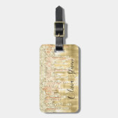 Étiquette À Bagage Élégant monogramme de parties scintillant à goutte (Devant Vertical)