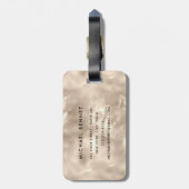 Étiquette À Bagage Élégant monogramme de perle d'ivoire texture (Dos Vertical)