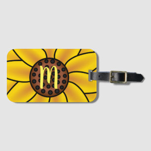 Étiquette À Bagage Élégant monogramme de tournesol