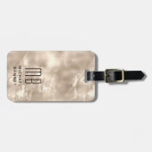 Étiquette À Bagage Élégant monogramme ivoire (Devant horizontal)