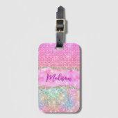 Étiquette À Bagage Élégant monogramme l monogramme de parties scintil (Devant Vertical)