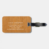 Étiquette À Bagage Élégant Monogramme Or Brossé Métallique Bagages (Dos horizontal)