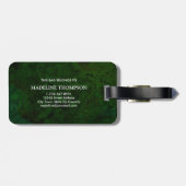 Étiquette À Bagage Élégant Monogramme Or Géode Vert Agate (Dos horizontal)