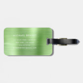 Étiquette À Bagage Élégant Monogramme vert (Dos horizontal)