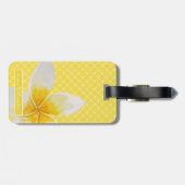 Étiquette À Bagage Élégant Motif Tropical Flower & Trellis | Jaune (Dos horizontal)