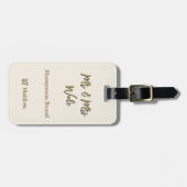 Étiquette À Bagage Elegant Mr & Mrs Honeymoon Destination (Devant horizontal)