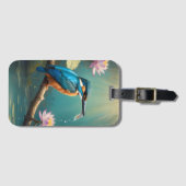 Étiquette À Bagage Élégant oiseau de martin-pêcheur (Devant Horizontal)