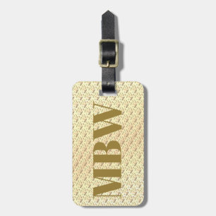 Étiquette À Bagage Élégant Or moderne Metallic Nom monogrammé