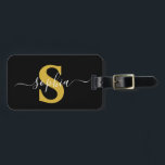 Étiquette À Bagage Élégant Or Personnalisé Monogramme Moderne Simple<br><div class="desc">Élégant Or Personnalisé Monogramme Moderne Simple</div>