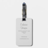 Étiquette À Bagage Élégant Parties scintillant argent tendance Monogr (Dos Vertical)