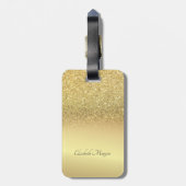 Étiquette À Bagage Elegant Parties scintillant or Bokeh Ombre - Perso (Dos Vertical)