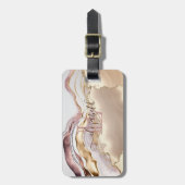 Étiquette À Bagage Élégant Parties scintillant or élégant Monogramme (Devant Vertical)