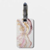 Étiquette À Bagage Élégant Parties scintillant or élégant Monogramme (Dos Vertical)