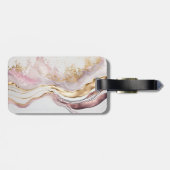 Étiquette À Bagage Élégant Parties scintillant or élégant Monogramme (Dos horizontal)