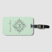 Étiquette À Bagage Élégant pastel classique monogramme (Devant Horizontal)