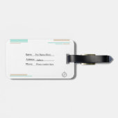 Étiquette À Bagage Élégant Pastel World Map Bagage balise (Dos horizontal)