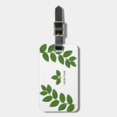 Étiquette À Bagage Élégant Plante vert Feuilles (Devant Vertical)
