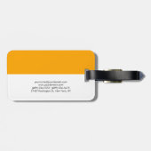 Étiquette À Bagage Élégant Plat Orange White Stripes Professionnel (Dos horizontal)