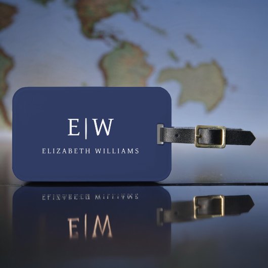 Étiquette À Bagage Élégant professionnel simple Monogramme minimalist