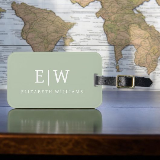 Étiquette À Bagage Élégant professionnel simple Monogramme minimalist