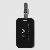 Étiquette À Bagage Élégant professionnel simple Monogramme minimalist (Devant Vertical)