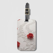 Étiquette À Bagage Elegant Red Blossom Path Floral Art (Devant Vertical)