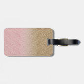 Étiquette À Bagage Elégant Rose Gold et Parties scintillant or Sparkl (Dos horizontal)