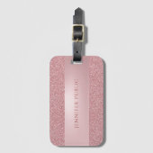 Étiquette À Bagage Élégant Rose Parties scintillant Gold Modèle profe (Devant Vertical)