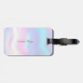 Étiquette À Bagage Elégant Rose Parties scintillant or Eléphant Holog (Dos horizontal)