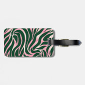 Étiquette À Bagage Elégant Rose vert Parties scintillant or Zebra (Dos horizontal)