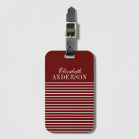 Élégant Rouge Blanc Monogramme Script Bagage Balis