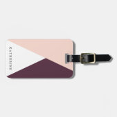 Étiquette À Bagage Élégant rougissent le rose et les triangles (Devant horizontal)