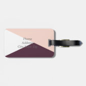 Étiquette À Bagage Élégant rougissent le rose et les triangles (Dos horizontal)