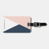Étiquette À Bagage Élégant rougissent les triangles géométriques de (Devant horizontal)
