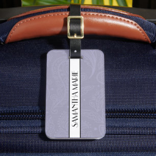 Étiquette À Bagage Élégant ruban de dentelle bleu pérywinkle personna